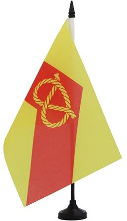 AZ FLAG Staffordshire county Table Flag 5'' x 8'' - Staffs Office Decoration 100% Polyester 21 x 14 cm - Mini Desk Flag with Pole and Black Plastic Base