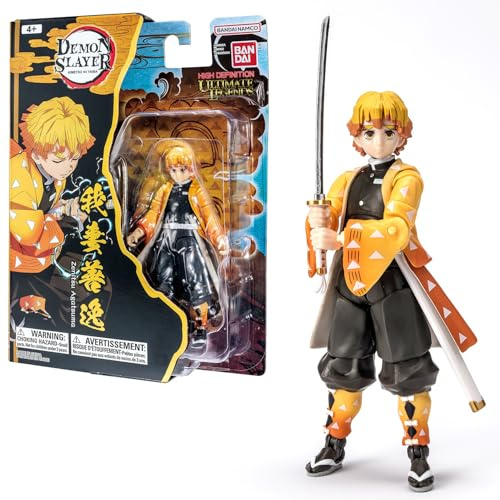 BANDAI - Ultimate Legends HD - Figurine d'action Demon Slayer 12 cm - Zenitsu Agatsuma - Licence Officielle Demon Slayer - Figurine articulée Zenitsu - Jouet Enfant 4 Ans et + - VE88962