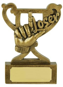 Generic Trofeo a forma di L per il secondo classificato, ultimo posto, fallimento, peggiore, a forma di L, ornamento a forma di L