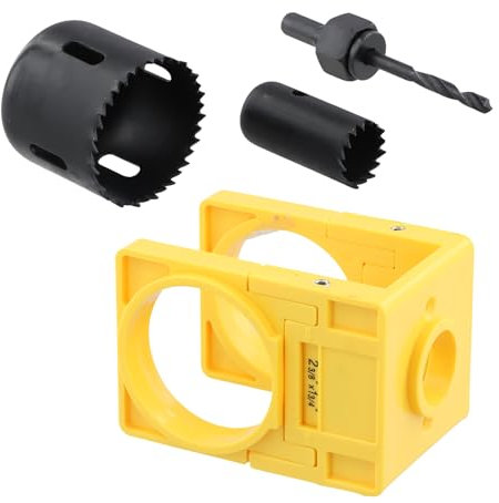 Door Lock Installation Kit, Adjustable Door Drill Kit with Guide Template, Wooden Door Lock Fitting Tool Set, for 35mm-45mm Doors