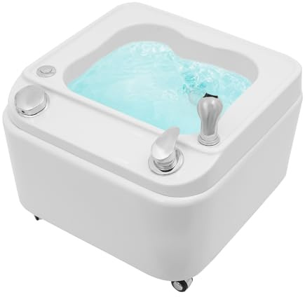Foot Spa Bath Massager, Adjustable Hot & Cold Water Foot Massager Spa Soaking Tub with Pull-out Shower & Surf Massage, Muticolor Lamp Deep Acrylic Foots Detox Bathtub for Foots Soaker Stress Relief