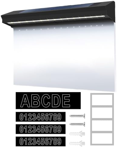 JIEBWCHA Números Casa Con Luz Solar Para Exterior | Impermeable Y Alimentado Por Energía Solar Con Iluminación De 2 Modos - Señalización Decorativa para Direcciones,Para Jardín, Calle, Residencia,