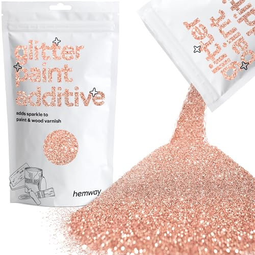 Rose Gold Glitter Paint Additive 100g for Adding Sparkle to Paints & Varnish | Paint Walls Sparkly Add to Emulsion, Acrylic or Lacquer Indoor | Hemway