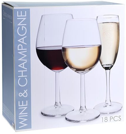 Self Import Agencies VERRES A VIN/CHAMPAGNE - SET DE 18PCS - 6X VINISSIMO 580ML DIA TOP7XH21CM - 6X VINISSIMO 430ML DIA TOP 6.5XH20CM - 6X VINISSIMO 180ML DIA TOP 5XH20.5CM