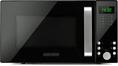 Black+Decker BXMZ900E - 23L digitale Mikrowelle mit Grill, 900W Grillleistung und 1000W Grill, Auftaufunktion. 60-Minuten-Timer. Automatikprogramm mit 9 Rezepten., Schwarz