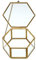 DRERIO Glass Jewelry Box - Small Decorative Display Case, Hexagon Ring Holder, Golden Trinket Storage Organizer for Earrings