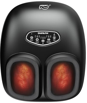 Snailax Shiatsu Foot Massager with Heat, Deep Kneading, Compression, Vibration, Feet Massager Machine for Plantar Fasciitis, Neuropathy, Foot Warmer Under Desk, Size 13, Gifts for Men, Women