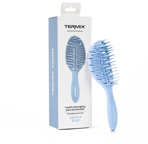 Termix Cepillo Profesional Detangling para Desenredar | Gentle Blue | Cepillo Antitirones para Todo Tipo de Cabello | Seco o Mojado | Cuerpo Flexible y Secado Rápido | Cabello Brillante