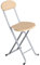 OCEANO Klappbarer Hocker aus MDF-Holz, Metallgestell, ideal für Küche, Wohnzimmer, Terrasse, Balkon, Veranda, Garten, zusammenklappbar, natürliche Farbe, platzsparend