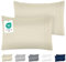 DREAMZIE Kissenbezug 50 x 70 Beige 2er Set Premium Mikrofaser mit Stickmuster Oeko-TEX Zertifiziert - Kopfkissenbezug 50 x 70 Weich