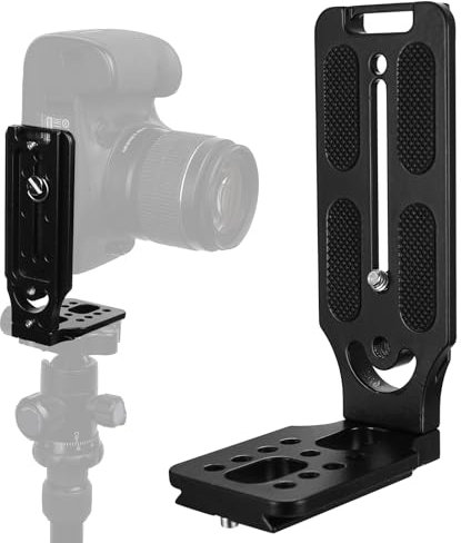 Soporte en L para placa de liberación rápida Arca Swiss, soporte horizontal vertical para trípode de cámara con tornillo de 1/4 pulgadas, compatible con accesorios de cámara de trípode DJI Canon
