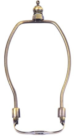 Tiardey Supporto per Paralume in Cristallo da 6 Pollici, a Forma di Corno, per lampade da Tavolo,in Lega di Metallo Placcato, Base in Ottone Anticato, Foro da 10 mm, per Uso in casa e Ufficio