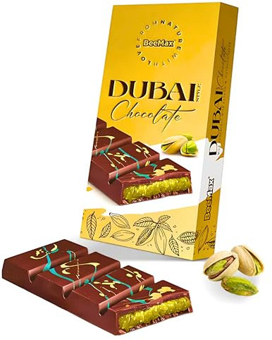 Dubai Chocolate | Chocolate dubai Premium con leche con kadayif y crema de pistacho | Laborawi (95g)