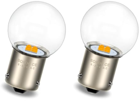 SOFOC BAU15S PY21W G25 Bombilla Ámbar Amarillo Intermitente LED 6V 12V 24V Compatible con 6-30V AC/DC 4SMD Intermitente/Luz de Posición Lateral 2Pcs