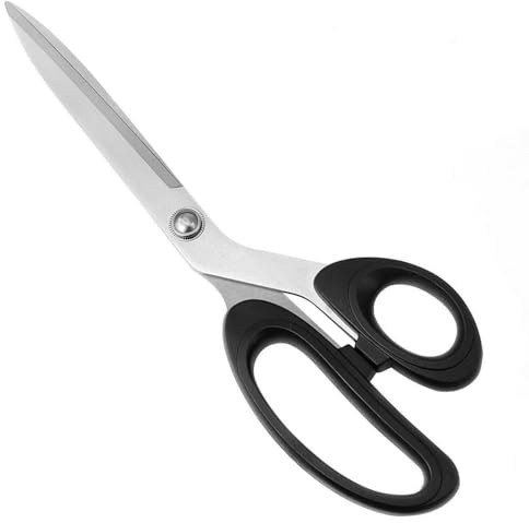 KINDOYO 1 Tijeras de costura - Tijeras costura Para Cortar Tela Ropa Cuero Materias Primas Sastrería Artesanía Acero Inoxidable Hoja Larga 25cm negro