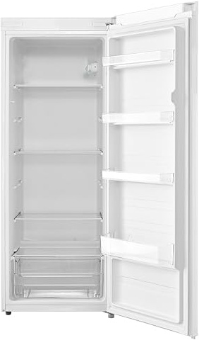 COMFEE' RCD235WH2UK(E) 230L Freestanding Larder Fridge, 55Wx 142H cm, Removable Glass Shelf, Reversible Door Hinge, Adjustable Legs, White