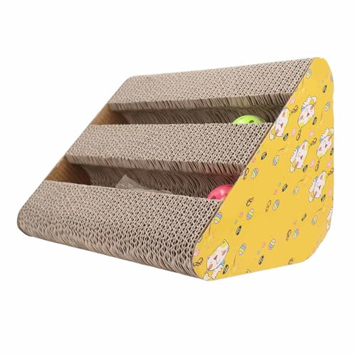 Sonew Tablero Rascador Triangular para Gatos con Hojas de Menta - Protector de Muebles para Rascar de Cartón para Gatos (triángulo)