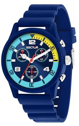 Sector No Limits Orologio Uomo, Cronografo, Analogico, 43 mm, Collezione H2O, Silicone | Acciaio, Materiale Sintetico, Cassa 43.00mm, Forma Rotonda