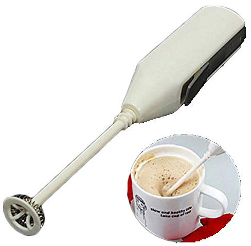Práctico batidor eléctrico mezclador para bebidas, leche, frutas, jugo, espumador, varita, agitador, batidor de huevos de mano, funciona con pilas, espumador de café, espumador de espuma