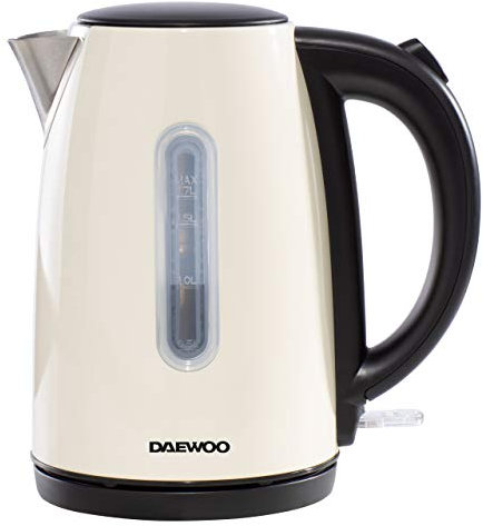 Daewoo 1.7L Jug Kettle | Auto Lid Opening Feature | On/Off Switch with Light Indicator | Strix Control | Cordless Design | 3000W Power, Cream