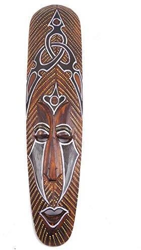 Maschera Africana in Legno, 50 cm, Motivo Tribale.