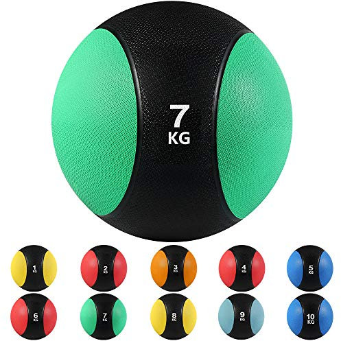 Medizinball mit Griff, 20LB /18LB /14LB /12LB /10LB /8LB /6 pounds Medizinball, für Jede Trainingsroutine, Muskelaufbau, Cardio-Fitness, Kraft- und Erholungstraining, Mehr Kalorien Verbrennen