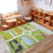 Carpettex Kinderteppich rutschfest | Lehrreiche Grün Straße Design 80 x 120 cm | Kein Abwurf | Kurzflor und Waschbarer Spielteppich für Kinderzimmer für Mädchen und Jungen | Fußball, Auto, Grün