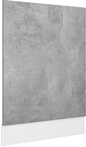 Tidyard Geschirrspülerblende mit Sockelleiste Geschirrspüler Frontblende Geschirrspülerfront Blende Spülmaschine Spanplatte Betongrau 45 x 3 x 67 cm