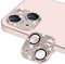 AiMok Bling Pellicola Fotocamera Compatibile con iPhone 13/iPhone 13 Mini, HD Vetro Temperato Alluminio Rim Protezione Lente Pellicola Anti Graffio Custodia per iPhone 13/iPhone 13 Mini - Rosa