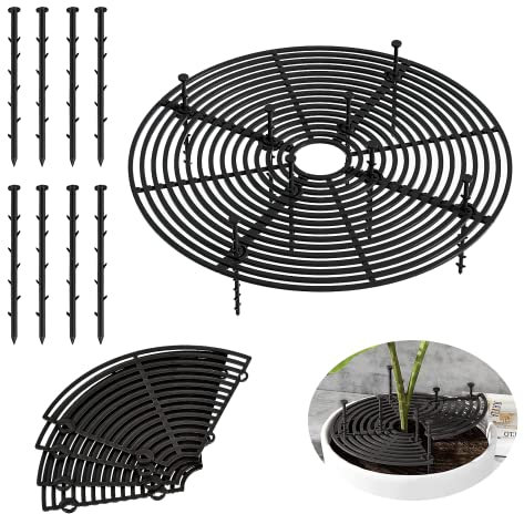 INNAL 2 Stück 30 cm Blumentopfgitter Blumentopf Gitter Blumentopf Abdeckung Pflanzenschutz Katze Schneidbarer Blumentopf zum Schutz von Kindern Haustieren (Schwarz)