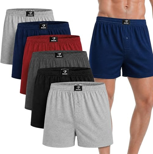 SGS 6-10-pack kalsonger herr herr kalsonger boxershorts herr, 1 mix-6 st utan gylf, L
