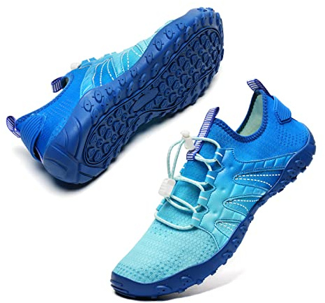 Scarpe da Scoglio Donna Uomo Scarpe da Immersione Scarpette da Mare Asciugatura Rapida Antiscivolo Scarpe da Acqua per Nuotare Sport Acquatico(Blu,42 EU)