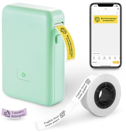 vretti Sticker Maker Mini Label Maker, HP2 Impresora de Etiquetas portátil Bluetooth para Almacenamiento, envío, código de Barras, Correo, Oficina, hogar, organización, máquina de impresión