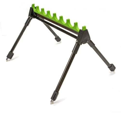 Supporto per canna da pesca a 2 sezioni, supporto per canna da pesca, supporto per canna da pesca, supporto telescopico a 4 gambe e 8 rig per canna da pesca, 50 x 9 x 7 cm, per pesca alla carpa