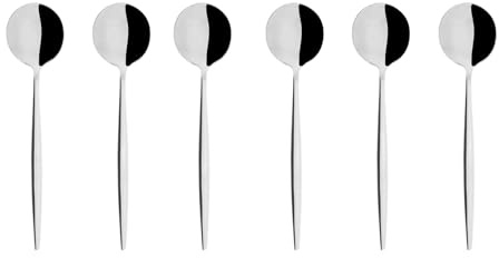 Genevieve Lethu 538032 set med 6 kaffeskedar i rostfritt stål - Bergen kollektion, L 10 cm - små dessertskedar, espressoskedar