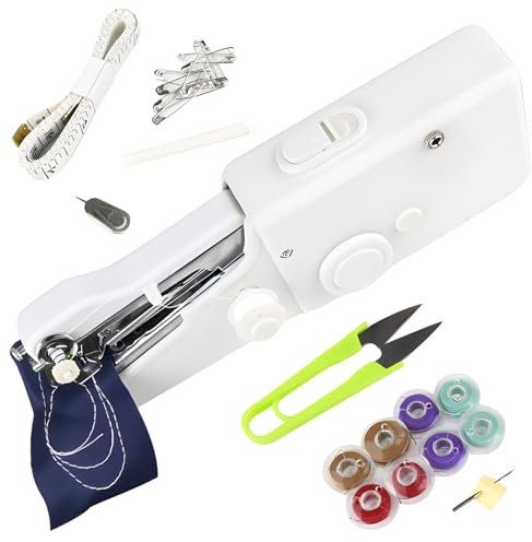 behone Handnähmaschine,Mini Nähmaschine,Mini sewing machine mit Unterfaden,Nähmaschinen mit Zubehör für Anfänger für DIY-Nähprojekte zu Hause,für Kleidung Vorhänge Plüschtiere