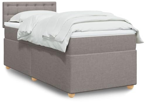 qohoio Boxspringbett mit Matratze Taupe 90x190 cm Betten Bett Mit Matratze Bett Boxspringbett Schlafzimmer MöBel Stoff - 3286553