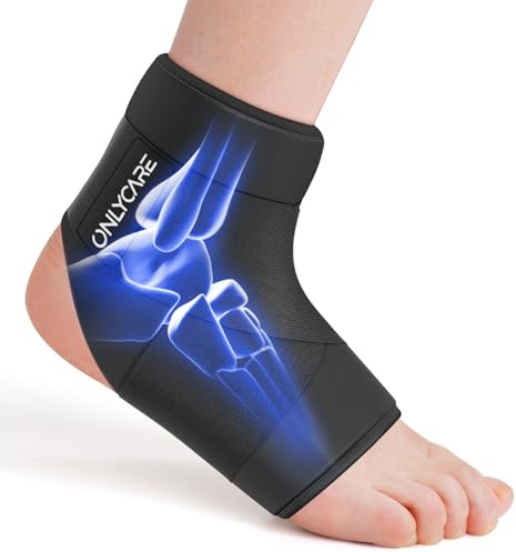 ONLYCARE Ankle Ice Pack Wrap, Soft Gel Ankle Ice Packs for Hot & Cold Hand Therapy, Foot Ice Pack Wrap for Sprained Ankle Injuries, Achilles Tendonitis, Plantar Fasciitis, Swelling