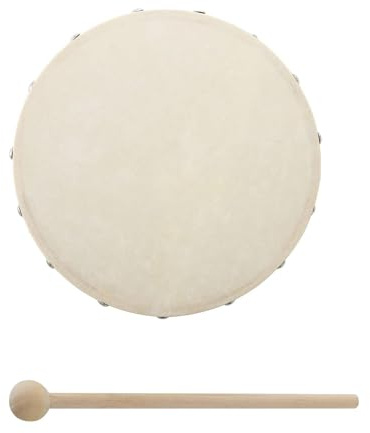 Träramtramtrummor, Slagverkstredram Med Trumpinne, Musikinstrument | Trummor Lärande Och Lek, Uppmuntrar Kreativitet, 25 Cm/10in, För Nybörjare, Vuxna Och Barn [Android]