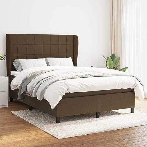 qohoio Boxspringbett mit Matratze Bett Mit Matratze Betten Boxspringbett Mit Matratze Schlafzimmer Bett Dunkelbraun 140x200 cm Stoff - 3127968