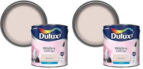 Dulux Walls & Ceilings Matt Emulsion Paint, Blush Pink, 2.5 Litres (Pack of 2)