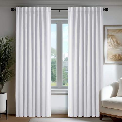 Deconovo Cortinas Opacas Térmicas Aislantes del Frío y del Calor para Ventanas, Cortinas para Salón y Dormitorio, 3 Modos de Montaje, 140 x 240 cm, Gris Perla, 2 Paneles