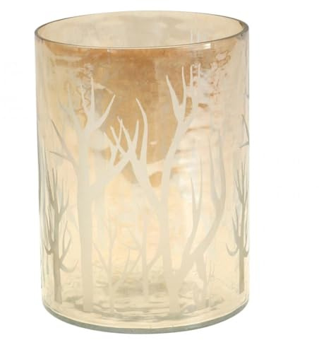 Viana Windlicht Glas Braun Ø12cm H15cm Kerzenglas Teelichtglas Herbst Deko