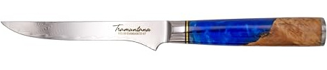 AMONT Cuchillo Tramuntana Deshuesador de Damasco VG10, 13,3 cm Hoja, Mango de Madera Estabilizada, 25 cm Total