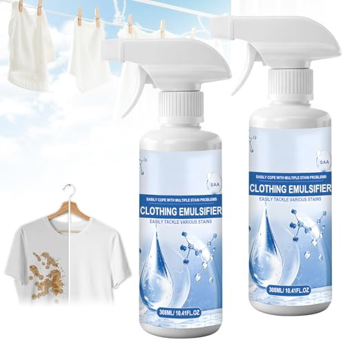 308ML x 2 Clothing Emulsifier,Fly Cleanse Spray Quitamanchas para Ropa