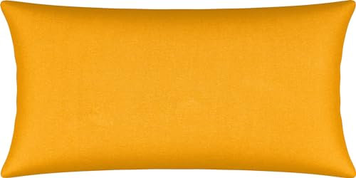Erwin Müller Kissenbezug, Kissenhülle Single-Jersey Murnau - gelb Größe 40x80 cm - bügelfrei, strapazierstark, elastisch, mit Reißverschluss