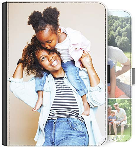 Personalised Case For Amazon and Kindle Tablets, Fire HD 7, 8, 10, Paperwhite, Universal Tablet Cover, Customise with photo, Leather Side Flip Folio Case with 360 Swivel Feature - Customize Now