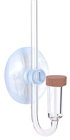 GOTOTOP Difusor de CO2 para Acuario con Ventosa Fábricas de Agua Refinar Atomizer Acrílico Transparente Acuario Medidor de Burbujas de Dióxido de Carbono (L, M, S)(S)
