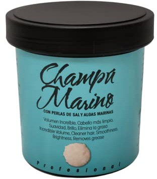 Champú de Sal - Fórmula de sal marina + algas marinas - para cabello graso y fino que proporciona una limpieza profunda, volumen, brillo y cuerpo – Champú purificador y exfoliante capilar – 400 ml