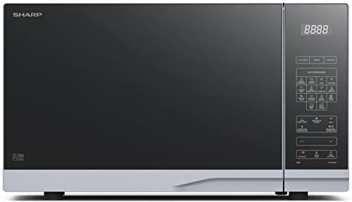 Sharp YC-PC322AE-S Micro-Ondes avec Grill et Air Chaud (1000 W, 32 L, 10 Niveaux de Puissance, Fonction Eco, Décongélation, Argenté/Noir